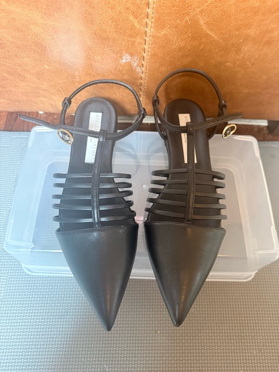 Stella McCartney Shoes - Stella McCartney Black Strappy Pointed Toe Flats